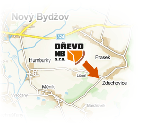 Dřevo NB - mapa